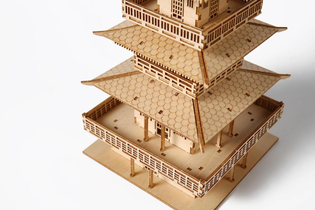 Hallisun 3D Wooden Craft DIY Famous Tower Model Building 196 Pieces Puzzle, Kit, Craft, Architecture, Kit, Toy, Kids, Adults, Gift, Decor, Birthday,