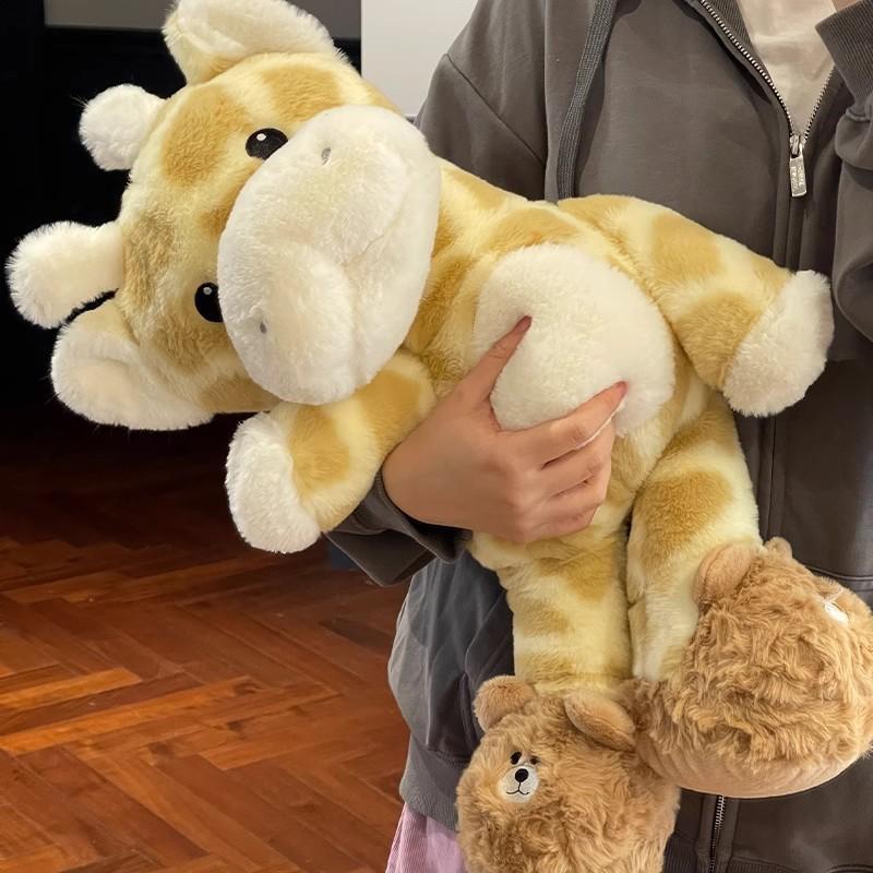 Cute Giraffe Doll Plush Toy Girl Holding Sleeping Doll Soft Children Sleeping with Comforting Doll Birthday Gift