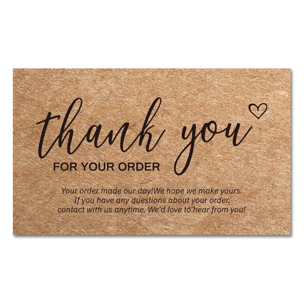 30pcs Natural Kraft Paper Thank You Card Enterprise Store Business Thank You Order Card Wholesale Custom Gift Decoration Card