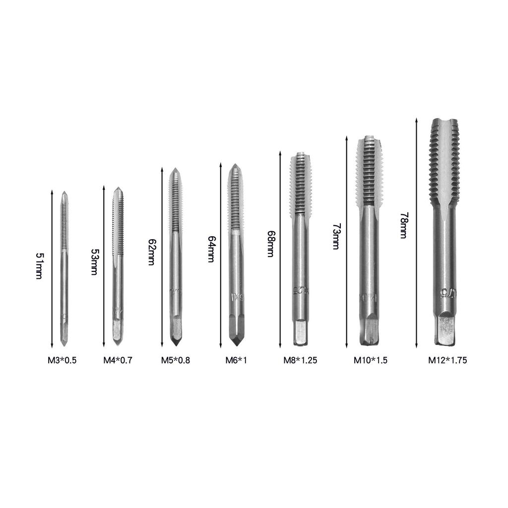 Handheld Straight Flute Thread Tap M3-M12 for Quick Tapping