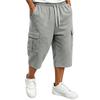 Men's Casual Drawstring Cargo Shorts 7/8 Length for Summer Everyday Wear