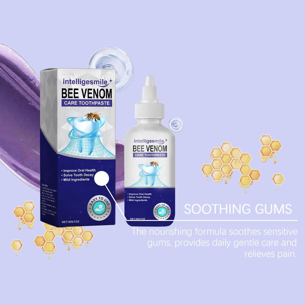 Bee Venom Oral Care Toothpaste Deep Cleaning Stubborn Teeth Stains Relief Discomfort Promote Gum Health White Toothpaste