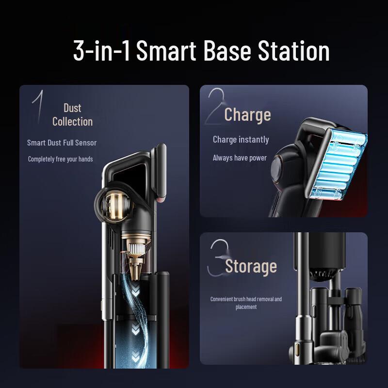 SUPOR Cordless Self-Emptying Stick Vacuum with Smart Base