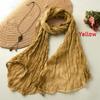 Women's Soft Long Scarf Scarves New Solid Color Cotton and Linen Versatile Pleated Scarf Ultra Long Silk Scarf Cape
