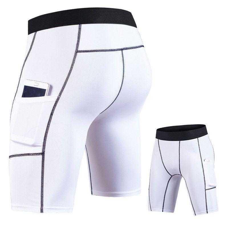 

Fashion Sports Shorts Men s Quick-Drying Skinny Running Training Workout Cropped Pants Men s Sports Shorts Shorts 911 White XL