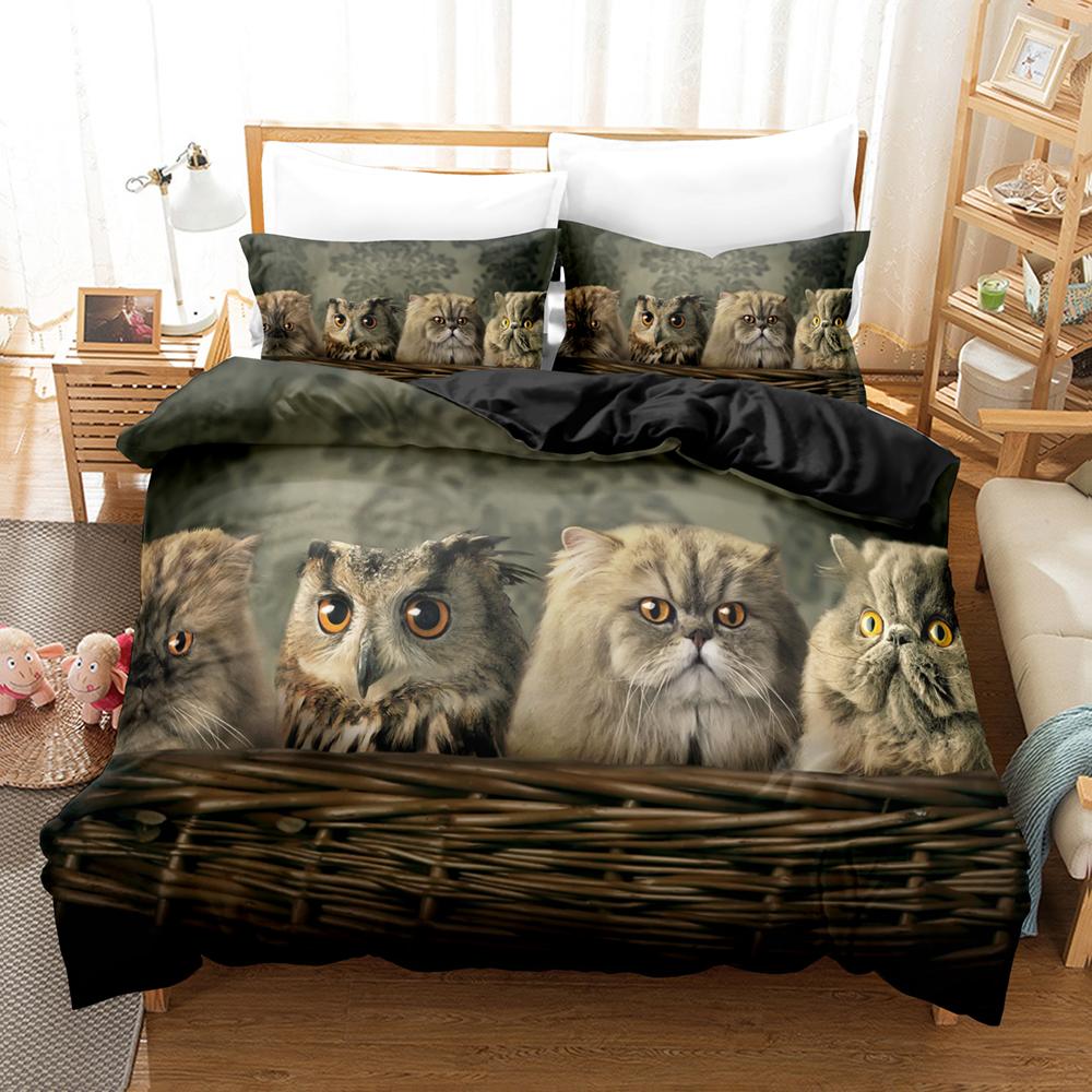 Comforter 3Dthe Owl Bedding Sets With Twin Full Queen King Bedclothes