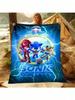 Speedy Hedgehog Printed Throw Blanket For Home  Travel Soft Comfortable Cartoon Blanket For Adults   Perfect Gift Idea