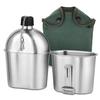 2ks 1000ml 600ml Sada vojenského kelímku z nerezové oceli s krycí taškou pro venkovní kempování