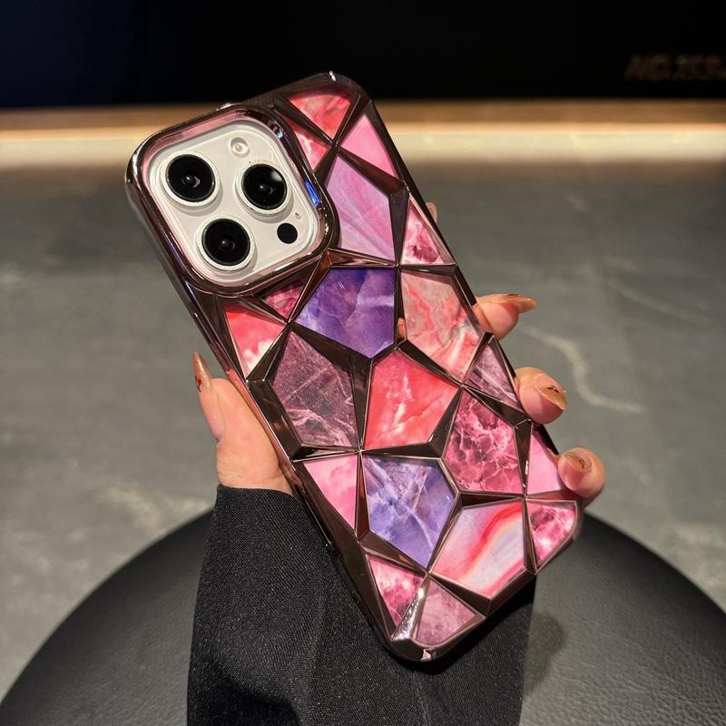 Color Glitter Marble Pattern Laser Phone Case For iPhone 11 12 13 14 15 16 Pro Max Plus Shockproof Bumper Cover