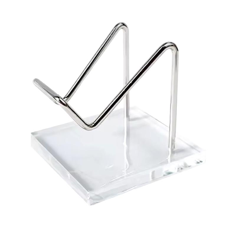 Metall Mineral Displayställ Med Akrylbas För Smyckesställ Stenhylla