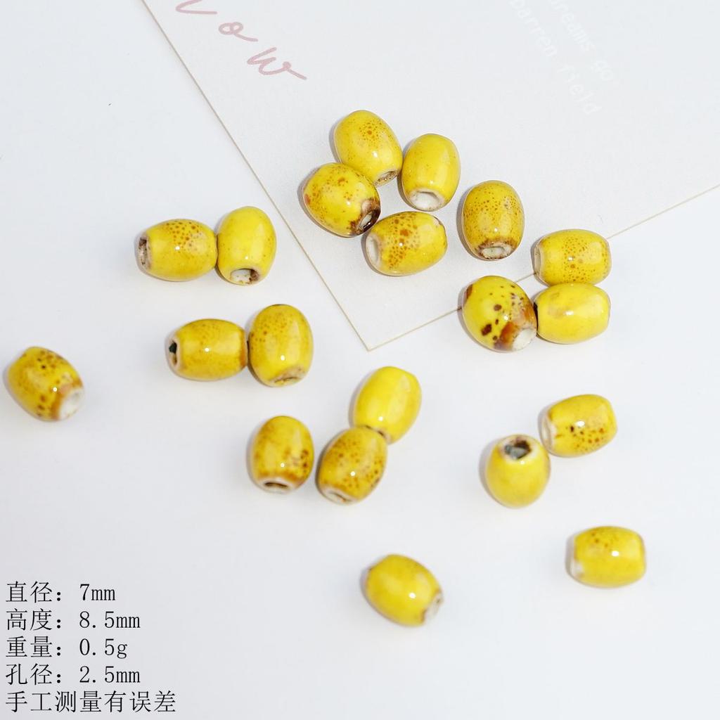 Jingdezhen straight hole ceramic bead rice bead special-shaped bracelet accessories string bead material DIY jewelry wholesale