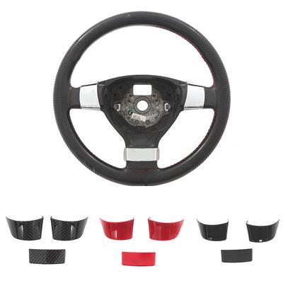 ABS anglies pluošto automobilių automobilio vairo dekoratyvinis dangtelio lipdukas, skirtas VW Golf 5 MK5 Passat B6 Jetta Tiguan 2007-2011 m.