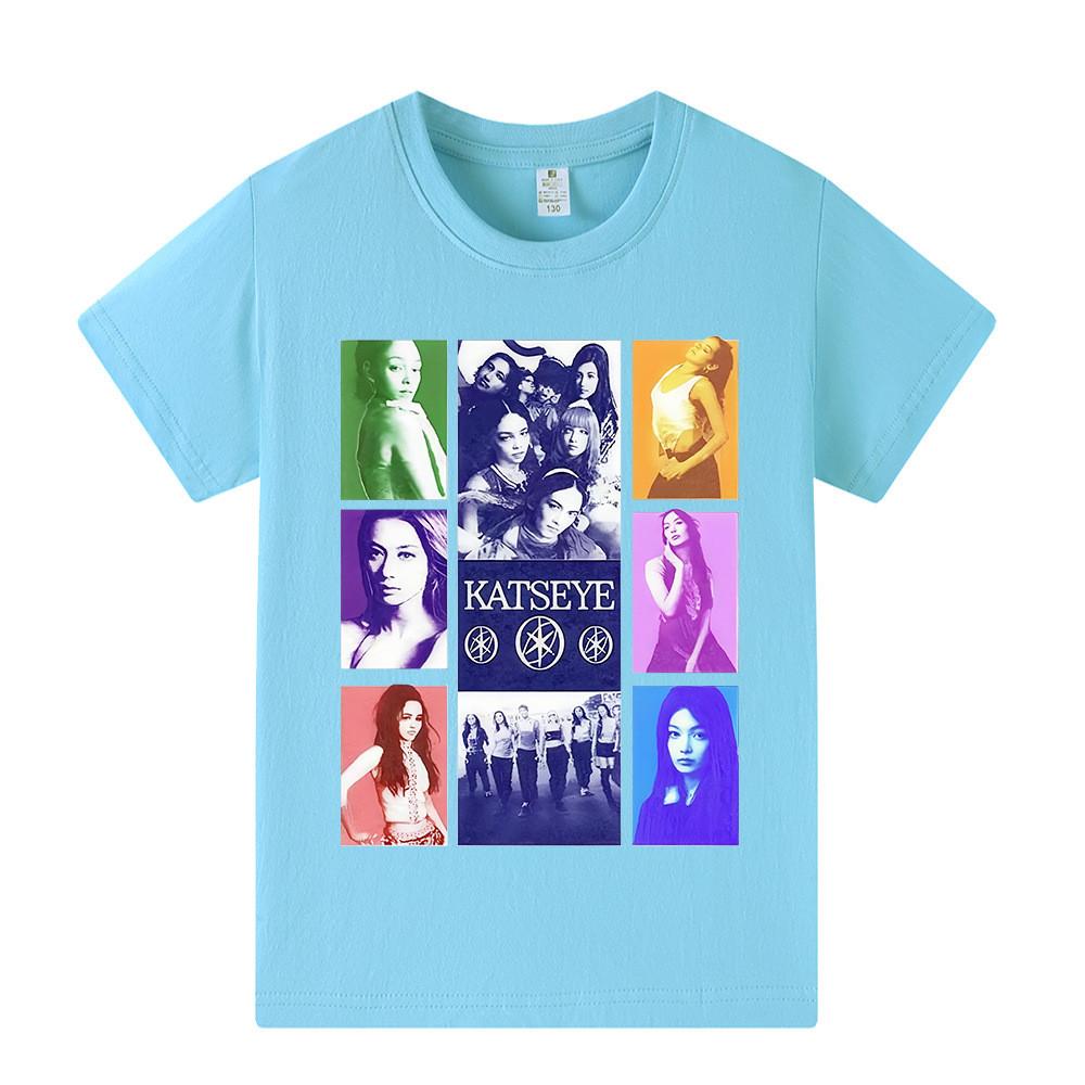 Unique Costume A1315 Kinderen Meisjes KATSEYE Print Korte Mouwen T-shirt 110cm