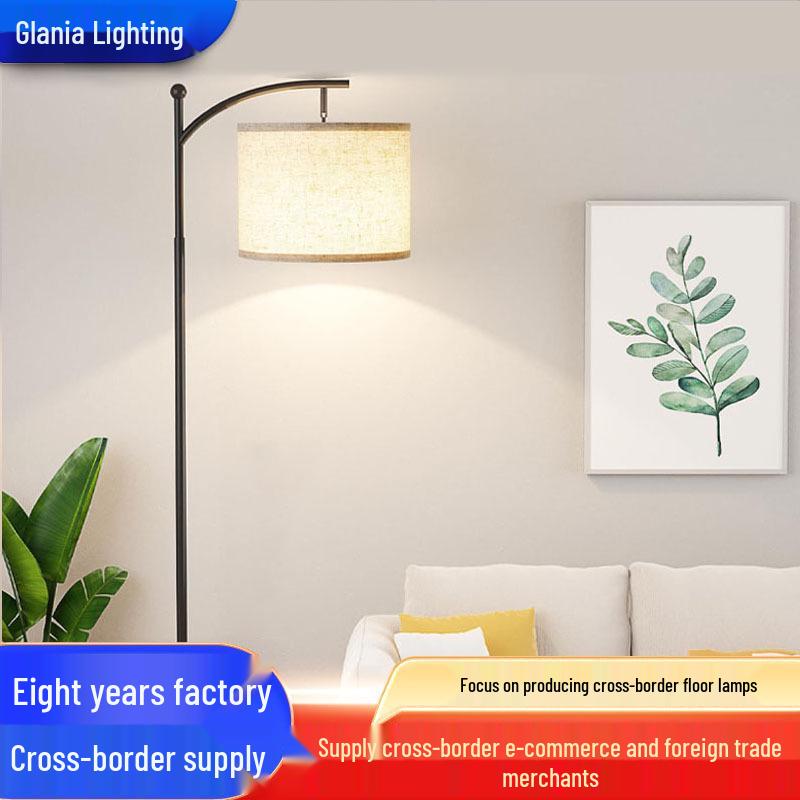 Vintage Cross-Border LED Floor Lamp for Living Room, Bedroom, or Study - Elegant Vertical Table and Bedside Lighting Solution