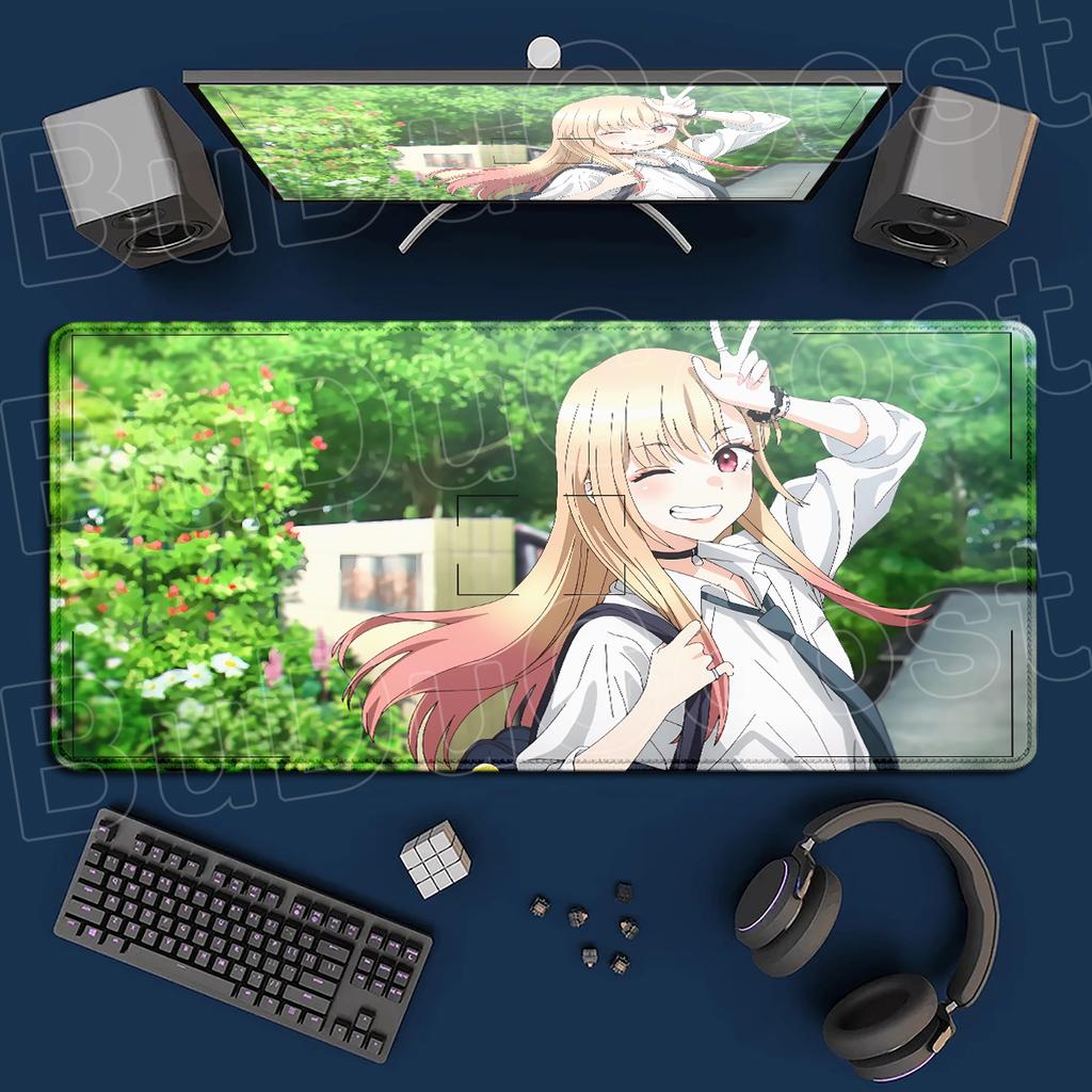 Speed Pc Accessories Large My Dress-Up Darling Mouse Pad Table Mat Marin Kitagawa Carpet 900x400mm HD Printing Rubber Gaming Rug