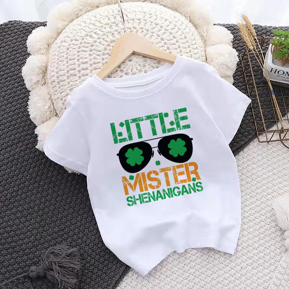 Mr Lucky Charm Print Kids T-shirt Children St. Patricks Day Shirt Boy Girl Clothes St. Patricks Day Toddler Outfits Shirts Gift
