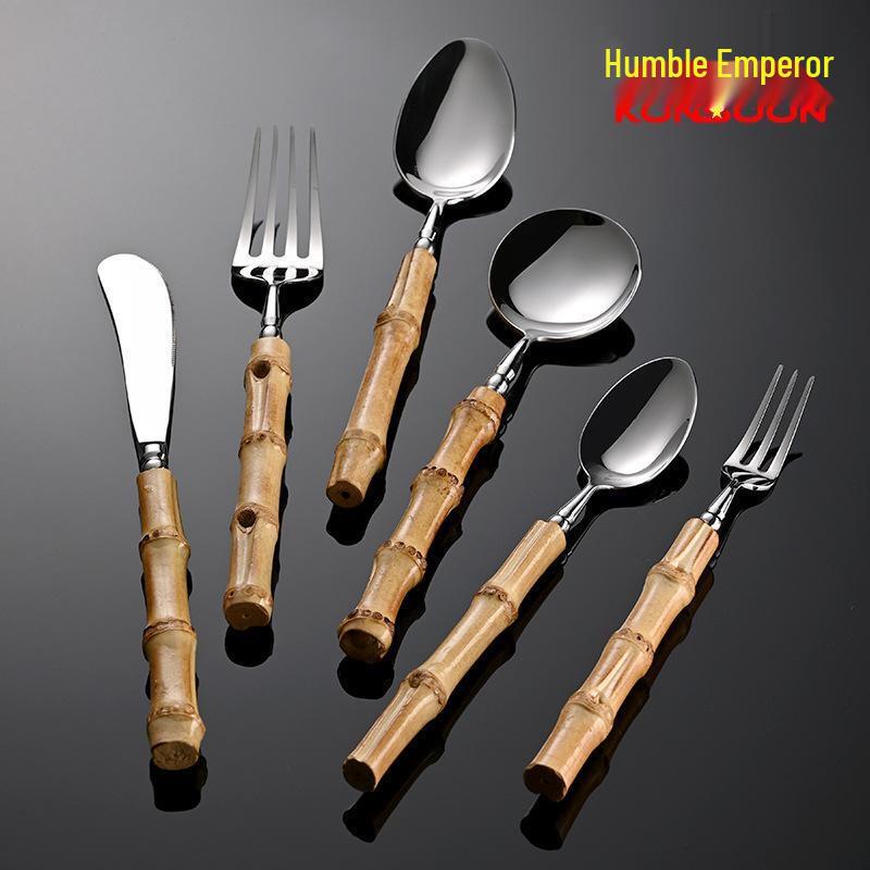 Qianxing Natural Bamboo Handle Stainless Steel Cutlery