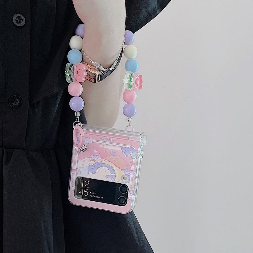 Cute Case for Samsung Z Flip 5 4 3 6 Case Strap Ins Korean Phone Cases for Samsung Galaxy Z Flip 6 ZFlip 3 4 Hand Chain Cover