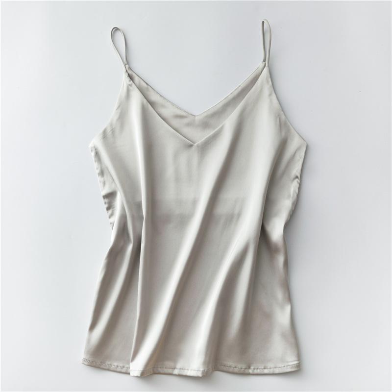 Sling Vest Women's Bottom with Satin Top Inside, Imitation Silk Loose Outside, Fat MM Large Size Women's Clothing Is Sexy