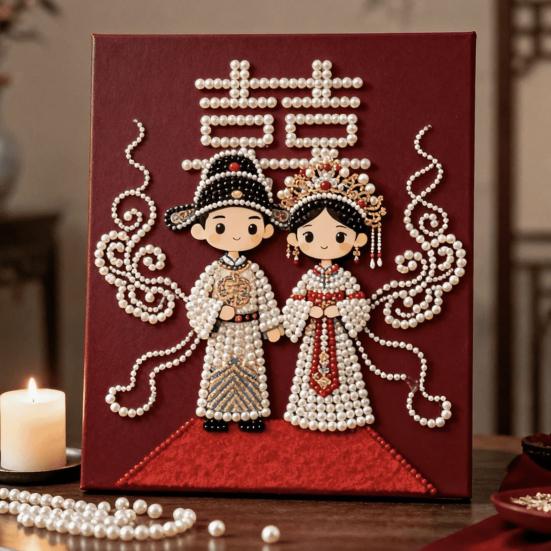 Kit de Pintura com Pérolas de Plástico para Adultos DIY Arte 3D com Pérolas Artesanato Pérolas de Plástico Tela Pré-Impressa Conjunto para Decoração de Casa Amantes de Artesanato