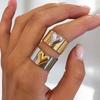 2026 New Design Gold Silver Color Two Tone Metal Heart Stainless Steel Rings for Women Men Trendy Jewelry Valentine's Day Gifts