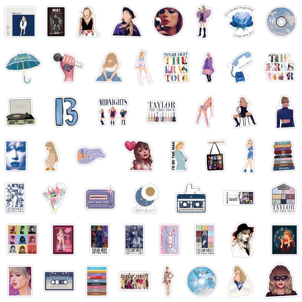 

50-100 European & American Female Star Taylor New Album Graffiti Stickers - Trendy Decorative Water Cup Stickers