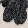 Children's Autumn Korean-Style Three-Piece Set: Handsome Leather Vest, Hooded Sweater, and Leopard Print Pants
