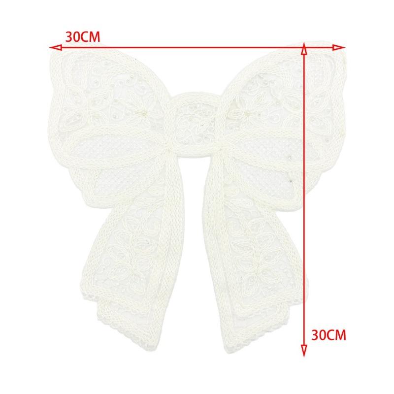 2pcs Embroidery Collar Flower Fashion Diamond Bow Knot Chest Flower Nail Bead Three-dimensional Flower Women