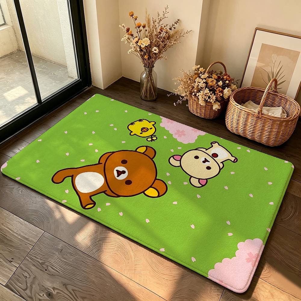 Cartoon-N-rIlakkumas Kawaii Carpet Bathroom Anti-slip Mat Door Mat Home Decoration Mat Entrance Door Mat Scratch-resistant Door