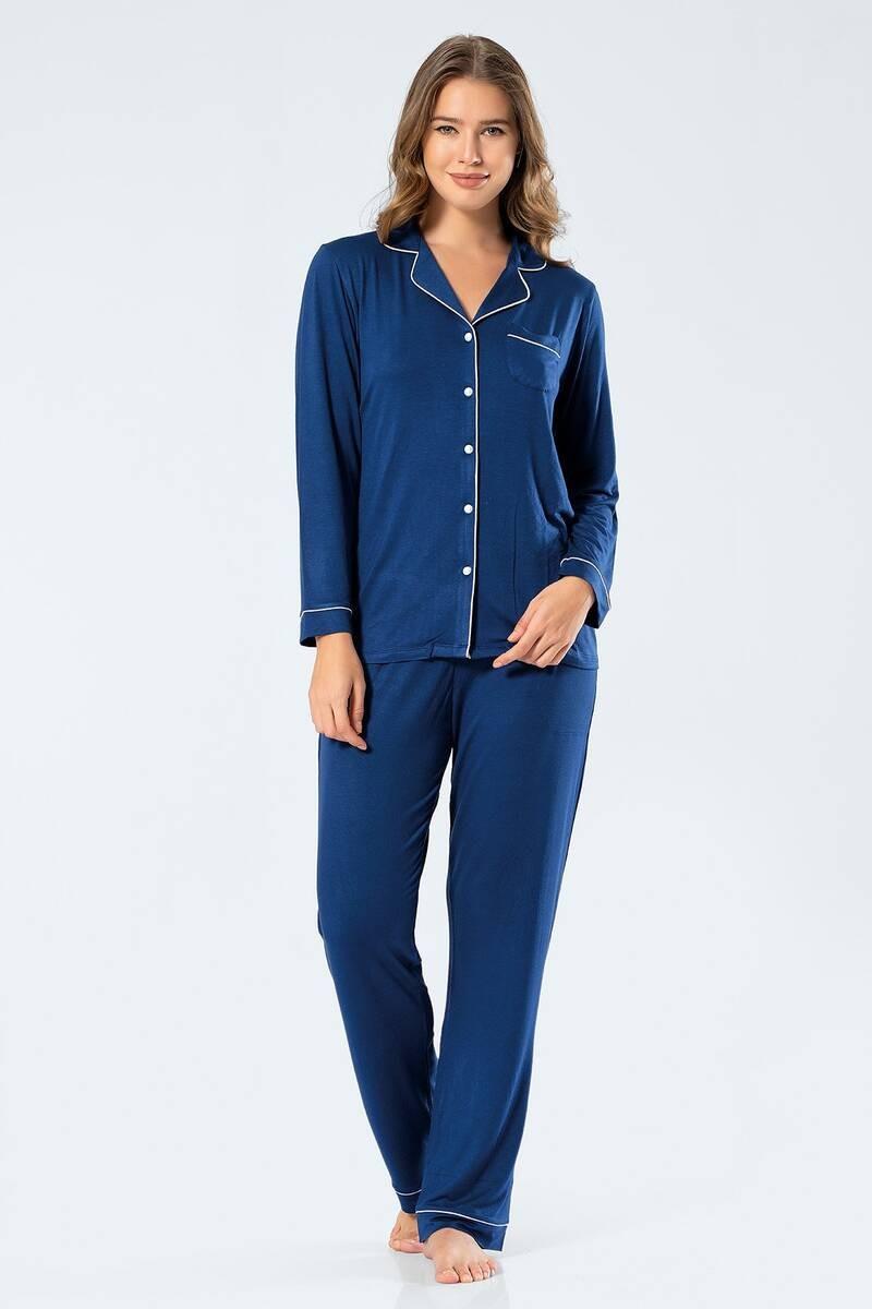 

Женский пижамный комплект Türen с длинным рукавом и воротником-рубашкой