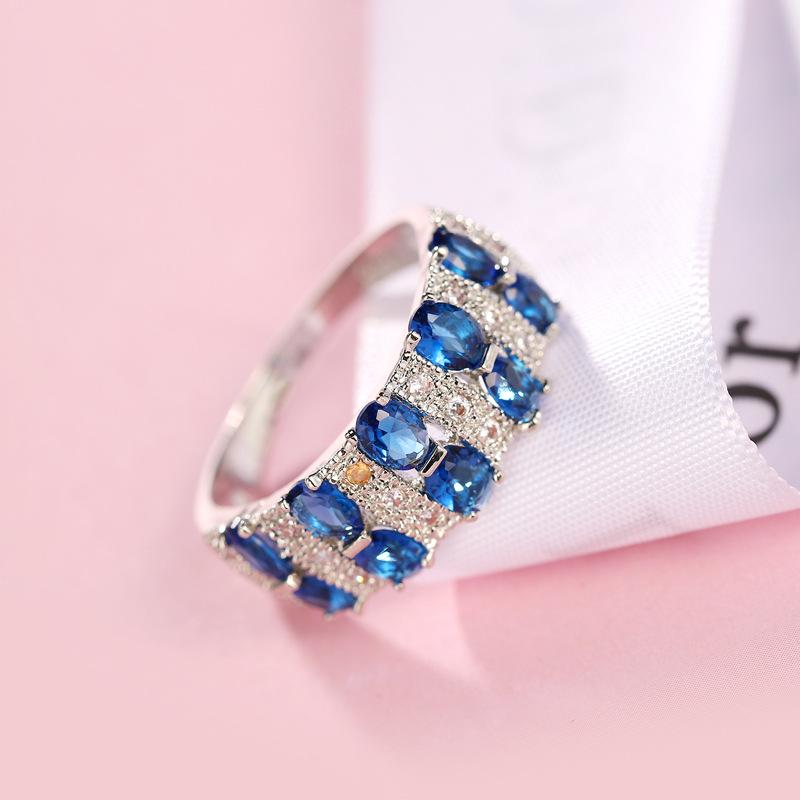 SODORV Romantischer Ring mit mehrfarbigem Stein und buntem Zirkon