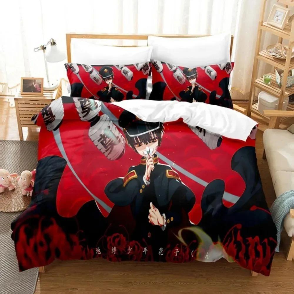 Hanako-kun legato al water Set Biancheria da Letto Stampa 3D Adatto per Camera da Letto Morbido Durevole Qualità Set Copripiumino Con Federe Bambini Ragazzi Tessile per la Casa