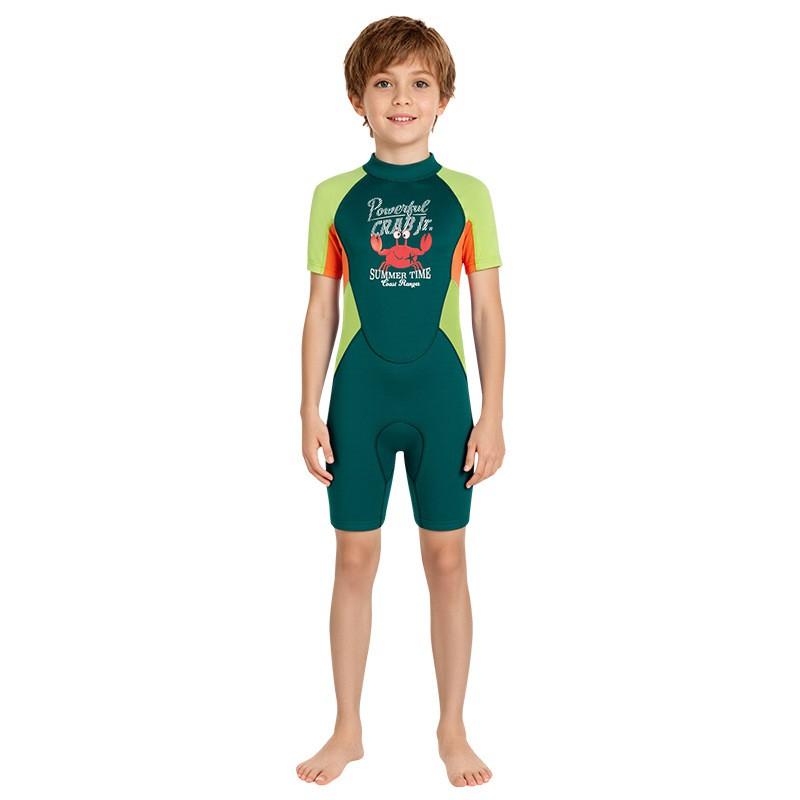 

Детский гидрокостюм 2,5 мм, цельный, с коротким рукавом, для мальчиков, утолщенный, теплый, для снорклинга, серфинга, защита от медуз XXL