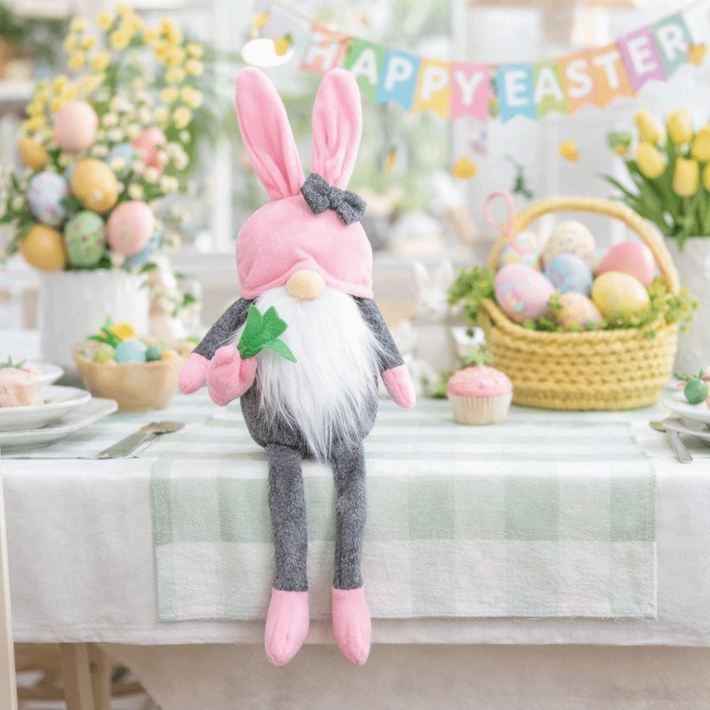 Scene Decoration Ornament Cartoon Easter Rabbit Ornaments Carrot Plush Fairy Pendants Cute Plush Gnome Dolls Party Supplies