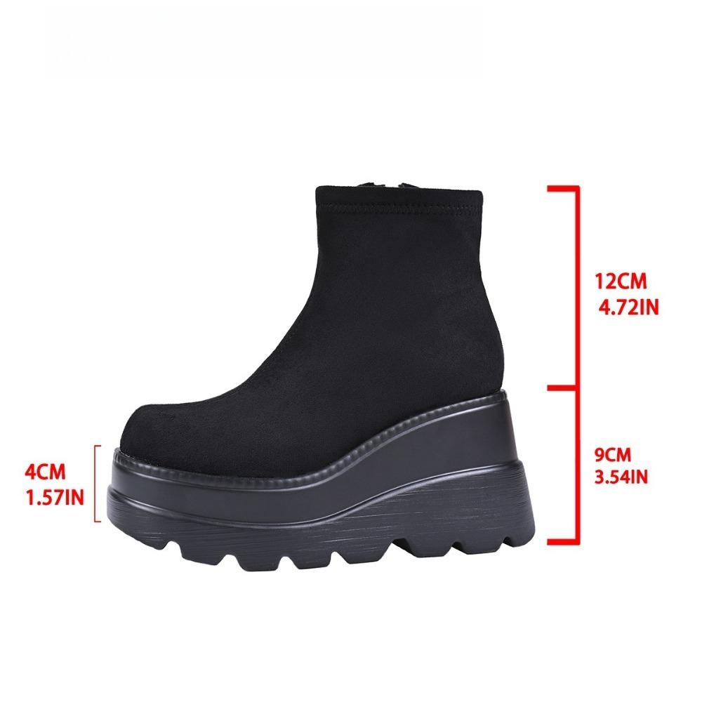 2025 European & American Fashion Autumn-Winter New Women's Ankle Boots - Side-Zip Wedge Heel