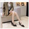 Fashion High Heels Women 2025 New Retro Pointed Toe Wedge One Word Buckle Shallow Mouth French Kitten Single