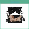 Adorable Cartoon Dog Girls Shoulder Bag With Bow And Dog Decoration For Kids School