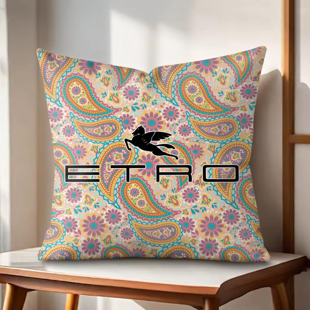 Fashion Design EEtroS Cushion Cover Natural Linen Organic Fabric DoubleSided Printing Couch Pillow Covers Home Decor