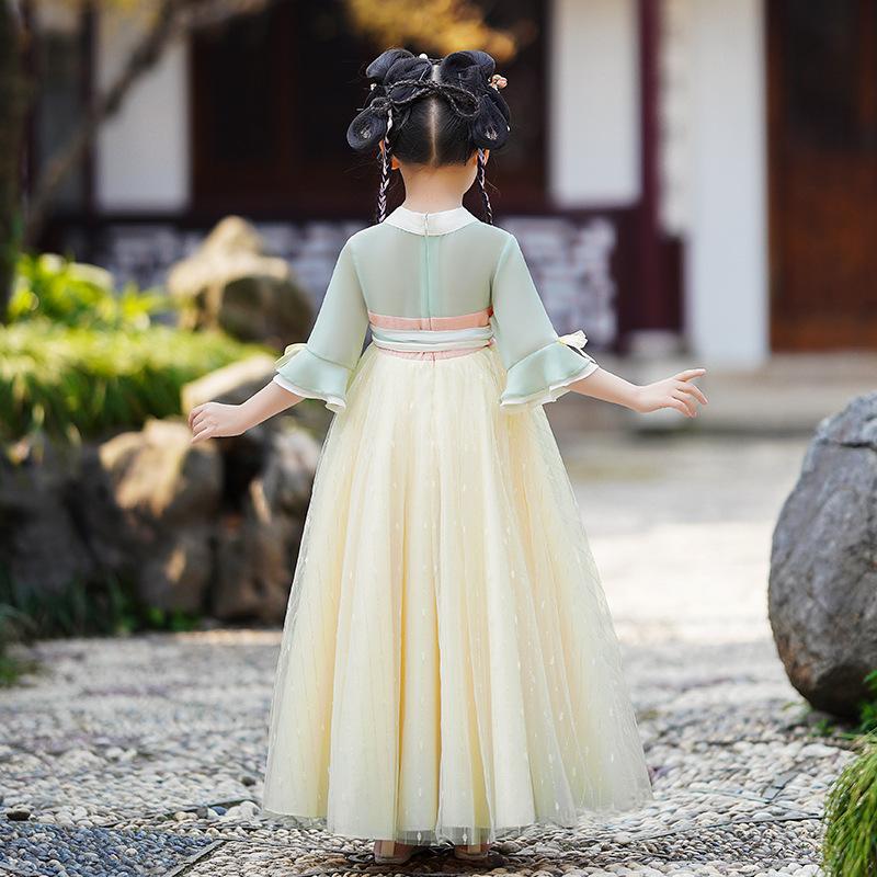 Kız Hanfu antik kostüm çocuk Çin tarzı küçük kız elbisesi Tang elbise prenses etek ulusal kostüm çocuk