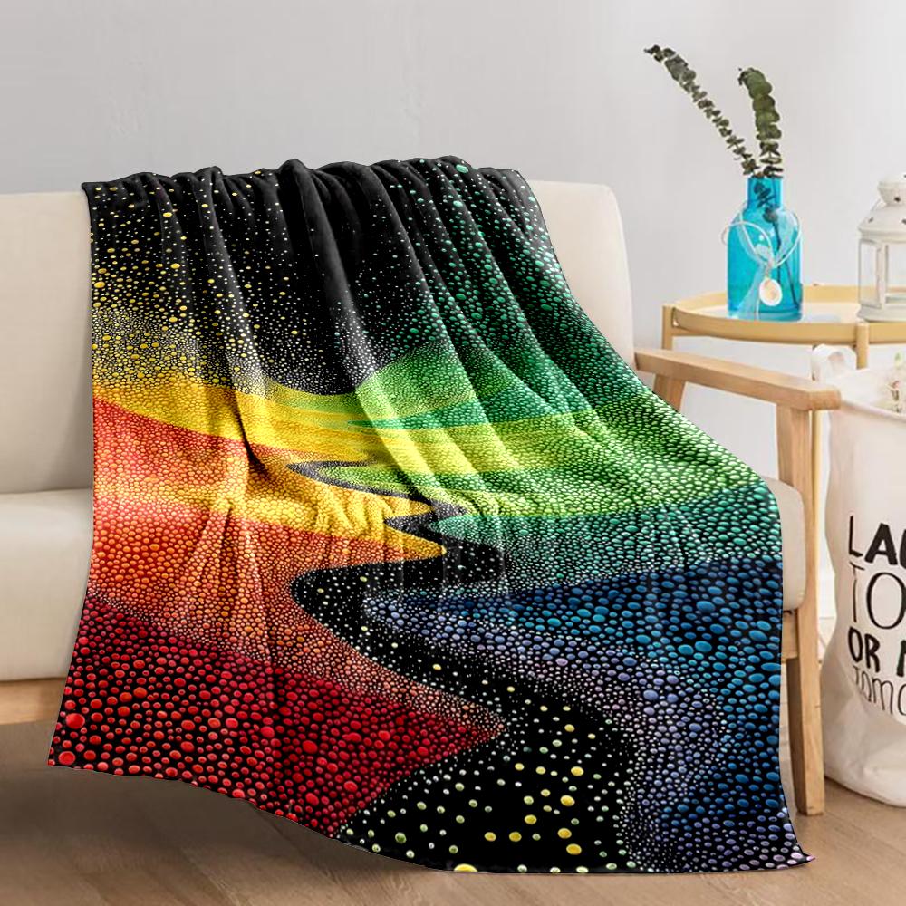 Colorful Abstract blanket with Rainbow Dotted Design for   blanket, suitable for use in the bedroom, living room, on the sofa