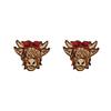 Decorative Farm Accessories Cattle Wooden Farm Bow Yak Earrings