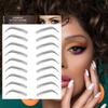 1 Sheet 6D Natural Black Brown Eyebrow Tattoo Sticker, Waterproof And Sweatproof Party Prom Dress Up Quick Makeup Disposable Temporary Eyebrow Tattoo