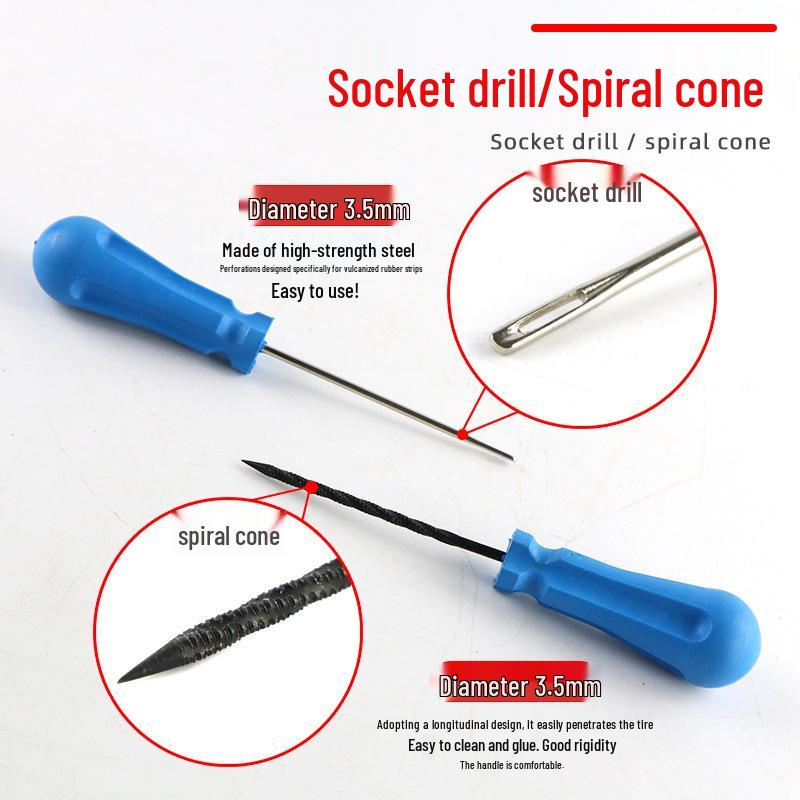 Electric Tire Repair Kit - Tubeless Motorcycle & Car, Vulcanized Rubber Strips