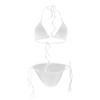 Women's Casual Macaron Color Crinkle Cloth Solid Bikini Split Swimsuit