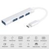 4Port USB 3.0 Hub MultiFunction Type C Splitter Extender Dock Adapter OTG PC(Silver )
