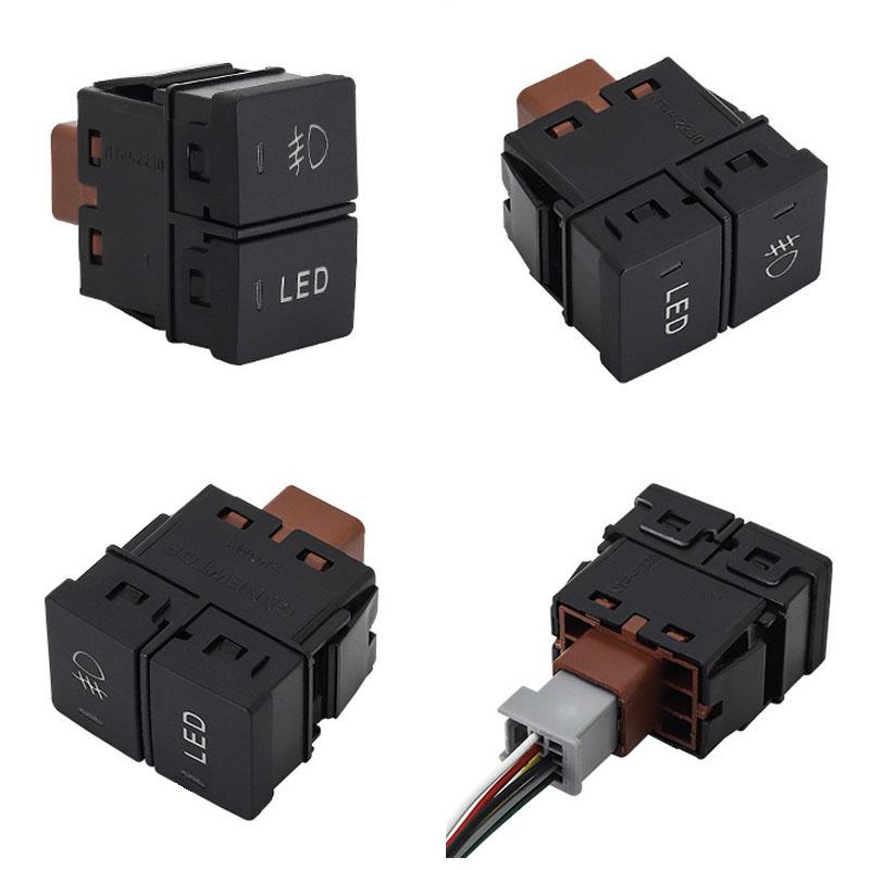Dual Key Switch Dual Switch Fog Lights Radar Power Supply LED Headlight Switch Button For Honda URV CRV AVANCIER CITY Accord