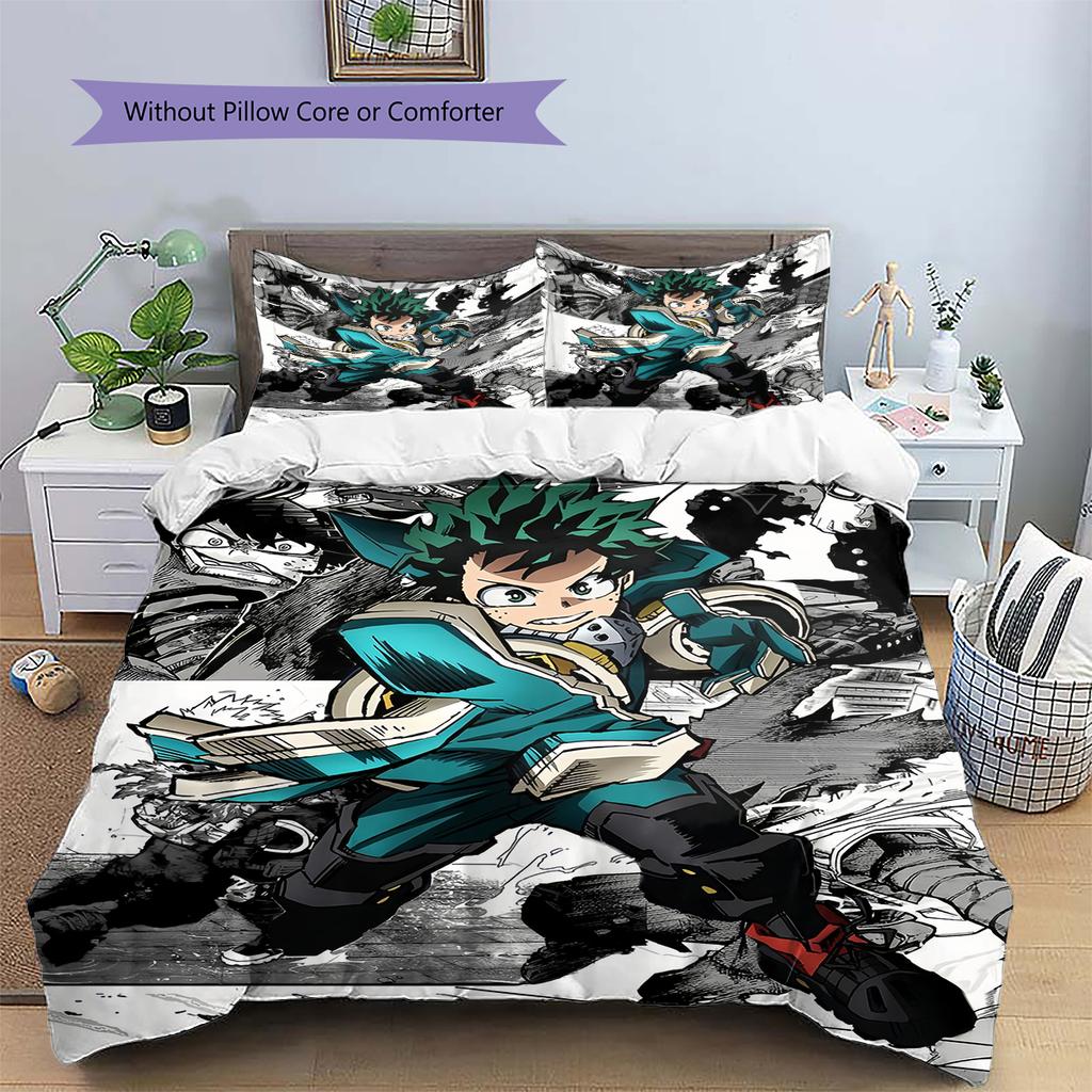 My Hero Academia Izuku Duvet Cover & Pillowcases, MHA Fan Bedroom Bedding, Perfect Gift.chl