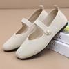 Woman's Spring Summer Stretch Fabric Flat Sole Shoes Soft Sole Lightweight Non Slip Breathable Slip On Nude Shoes Elderly Shoes