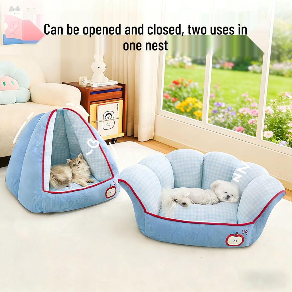 All-Season Semi-Closed Safe Pet Sofa Bed and Sleeping Pad