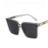 New Fashion Extra Large Frames Sunglasses Unisex Vintage Square Designer Transparent Sun Spectacles UV 400 Protection Oculos De Sol